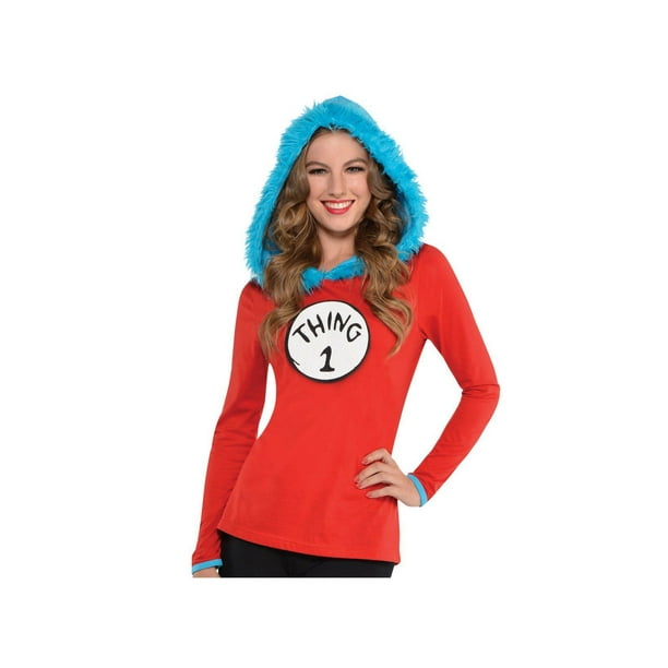 Dr. Seuss - Women's Thing 1 and Thing 2 Hooded Shirt - Walmart.com ...