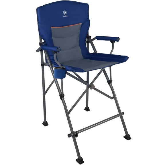 EVER ADVANCED Tall Camping Directors Chair 31" Seat Height for Adults, with Footrest and Carry Bag, Blue
