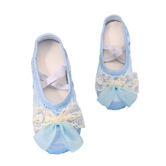 Gyujnb Girls Summer Dance Shoes Soft Sole Ballet Slippers for Toddlers Performance Recital Party Footwear Lightweight Flexible,4.5-5 Years