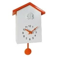 thumbnail image 2 of Cuckoo Wall Clock, Birdhouse Minimalist Modern Clock Pendulum, Wall Mounted or Desk/Shelf Standing Clock art for home Living Room Office Decor Decoration Orange, 2 of 7