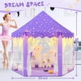 thumbnail image 6 of EVOIONOS Princess Tent for Girls, Kids Tent Indoor, Girls Tent with Lights and Rug, Purple Play Tent for Toddlers, Princess Castle Playhouse Tent for Girls, 55 x 53 inch Toy Tent, 6 of 6