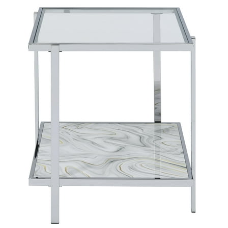Steve Silver Mika Contemporary 22" Square End Table, Silver