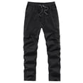 thumbnail image 4 of Big and Tall Cargo Pants for Men Stretch Waist Lightweight Cotton Lounging Work Pants Straight Leg Jogger Streetwear Pants Comfy Casual Cargo Pant,Black,L, 4 of 4