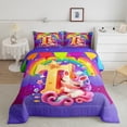 thumbnail image 2 of Manfei Unicorn Initial 2pcs Bedding Comforter Set,Cartoon Unicorn Twin Comforter Sets,Galaxy Stars Breathable Bedding Set,Ultra Soft Kawaii Room Decor,Reversible, 2 of 8