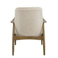 thumbnail image 4 of 28 Inch Fabric Upholstered Accent Armchair, Birch Wood, Off White, Brown- Saltoro Sherpi, 4 of 6