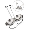 thumbnail image 4 of Soporte de acero inoxidable NQ Reposa cucharas Cucharones de sopa Mango largo vertical Plateado Doble, 4 of 5
