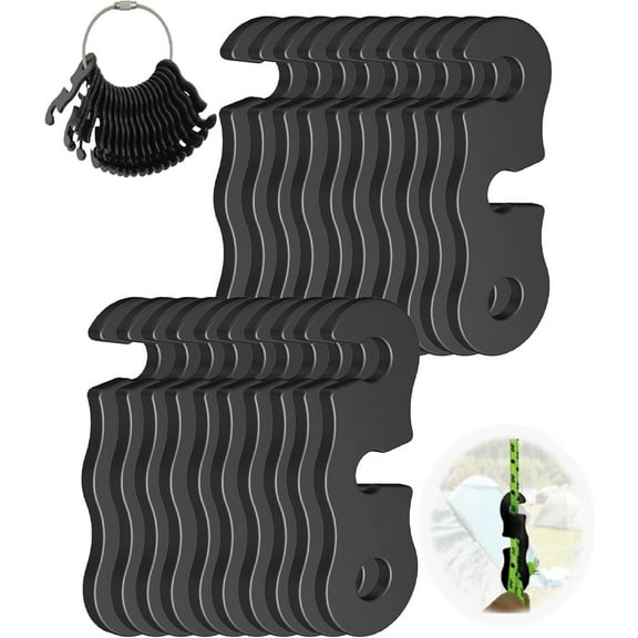 A set of 20 Tensioner Aluminum Alloy Camping Tent Rope Adjuster Guyline Aluminum Cord Adjusters Tensioners Wind Rope Buckles for Camping Hiking Backpacking Outdoor Activity (Black) - Home Improvement.