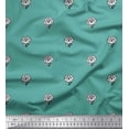 thumbnail image 1 of Soimoi Moss Georgette Fabric Floral Block Print Fabric by The Yard 42 Inch Wide, 1 of 3