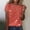 Red, variant on Cheap Shirts for Women Tops Women Crewneck Short Sleeve Bright Print Blouse Casual Loose Fit Ladies Tops Travel Spring Summer Clothes Mint Green