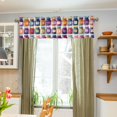thumbnail image 3 of Yayeee Kitchen Valance Rod Pocket 54" x 18" Living Room Window Curtain, Blue Jam Jars, 3 of 6