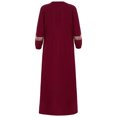 thumbnail image 4 of Linjinx Robe de Danse de Louange pour Filles Abaya à Manches Longues Robe Maxi de Fête Prière Musulmane Islamique Dubaï Robe Décontractée Bourgogne 6, 4 of 7