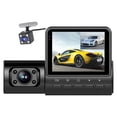 thumbnail image 2 of Cámara Dash 3 cámaras Dash Cam 2in Clear Car Espejo retrovisor Grabación de video del automóvil Videocámara Grabadora de cámara de automóvil en varios idiomas Grabadora de conducción de seguridad auto, 2 of 8