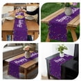 thumbnail image 7 of Violet Birthday Table Runner - 60 Inch Long, Kitchen Dining Table Runner Dresser Scarves, Colorful Confetti Ribbons Polka Dots Classroom Farmhouse Decor for Coffee Tables Wedding Party Banquet, 7 of 7
