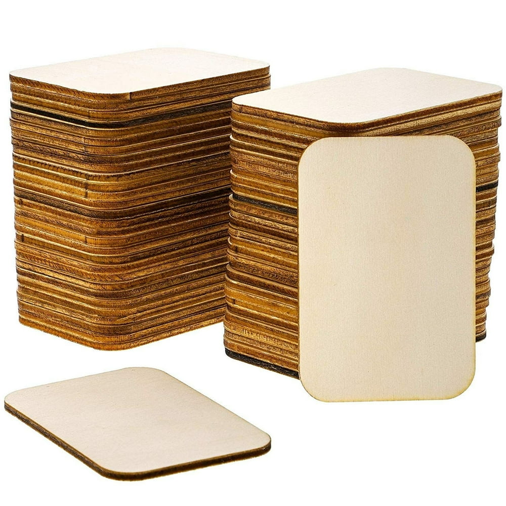 Unfinished Wood Rectangles for Diy Crafts (60 Pack), 2 X 3 inches