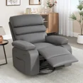 thumbnail image 4 of Techmilly Oversized Electric Recliner Chair with Heat and Massage, Adjustable Recline for Living Room,PU Leather (Dark Grey 35" Seat Width), 4 of 9