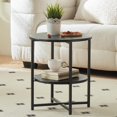 thumbnail image 7 of IVV 2-Tier Round Side Table w/ Black Metal Frame and MDF Shelf, Modern Accent End Table for Living Room, Bedroom, Balcony, Patio, 7 of 7