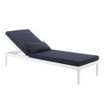 thumbnail image 5 of Modway Perspective Aluminum Patio Chaise Lounge in White and Navy, 5 of 8