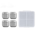 thumbnail image 2 of Cubos de Hielo de Metal, Fácil de Almacenar 4 piezas reutilizables Cubos de Hielo de acero inoxidable duradero para cereza para hombres, 2 of 7