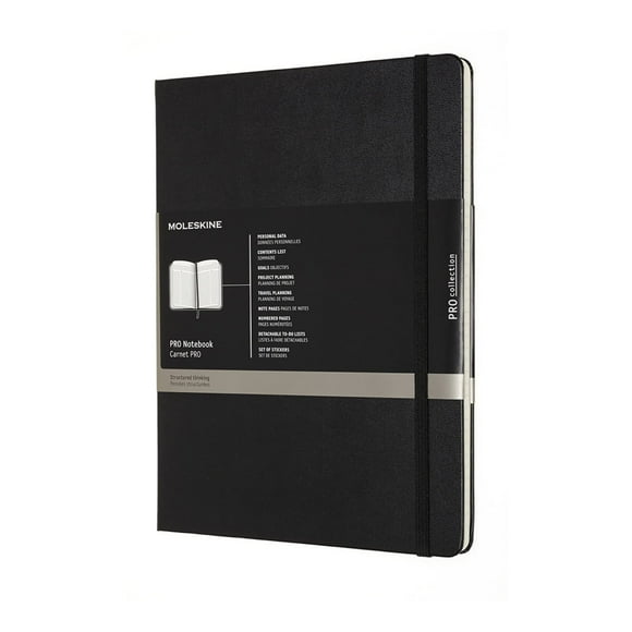 Libreta Moleskine Professional XL de tapa dura negra