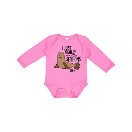 

Inktastic I Just Really Like Sea Lions Ok Gift Baby Boy or Baby Girl Long Sleeve Bodysuit