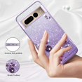thumbnail image 2 of Cover for Google Pixel 7 Pro Case Clear Glitter Sparkle Aesthetic Google Pixel 7 Pro Phone Case Silicone Soft Flower Anti-Scratch Shockproof Funda Purple Slim (Purple), 2 of 14