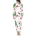 thumbnail image 3 of FKELYI Christmas Tree Women Pj Set Size XL Cartoon Reindeer Soft Pajamas for Women 2 PCS Elastic Xmas Long Sleeve Pajamas for Girls, 3 of 5