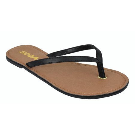 soda black flip flops