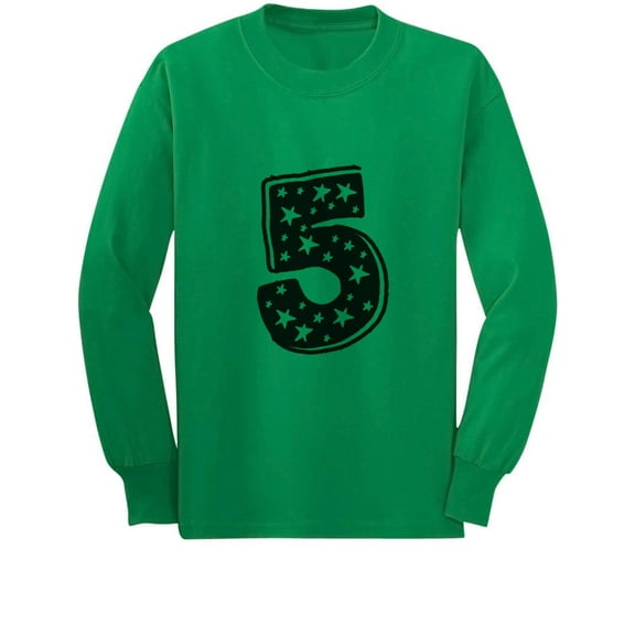 Five Years Old Birthday Gift Idea - I'm 5 Superstar Long sleeve kids T-Shirt X-Large Green