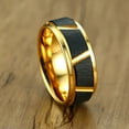 thumbnail image 4 of GY Black and Gold Plated Ring 8mm Tungsten Carbide Ring for Men Wedding Band Man Ring, 4 of 6