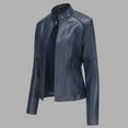 thumbnail image 5 of Faux Leather Coat Women Plus Size Zip Up Slim Fitted Bomber Jacket Women's Casual Fashion Belted Motorcycle Jacket, 5 of 6