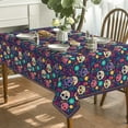 thumbnail image 3 of Dia de Muertos Tablecloth 60x84 Inch Rectangular, Day of The Dead Halloween Mexico Sugar Skull Table Cover for Party Picnic Dinner Decor, 3 of 6