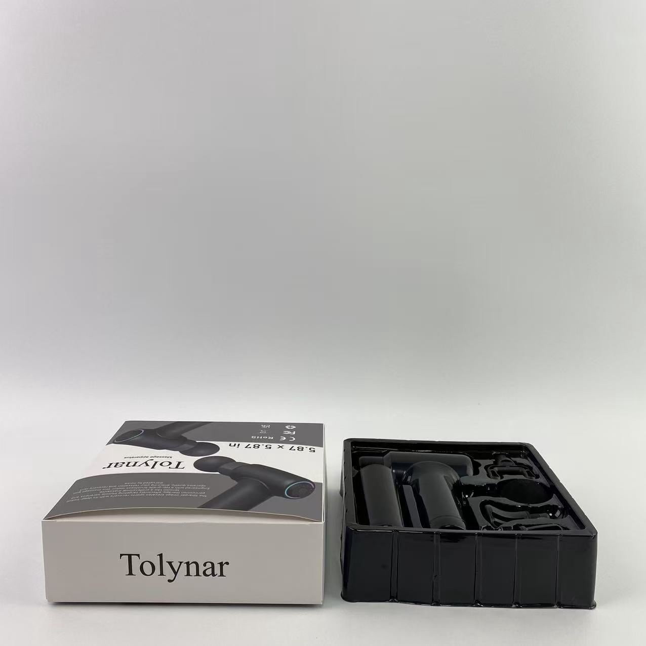 Tolynar Massage apparatus,Deep Tissue Massage Gun, 4 Attachments, Quiet Motor, Ergonomic Grip, 6-Speed Lightweight Percussion Massager