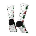 thumbnail image 3 of Goofa Buffalo Plaid Christmas Trees Printed Men's Crew Socks, Soft Durable Breathable Moisture-Wicking with Odor Control Cotton socks, 3 of 9