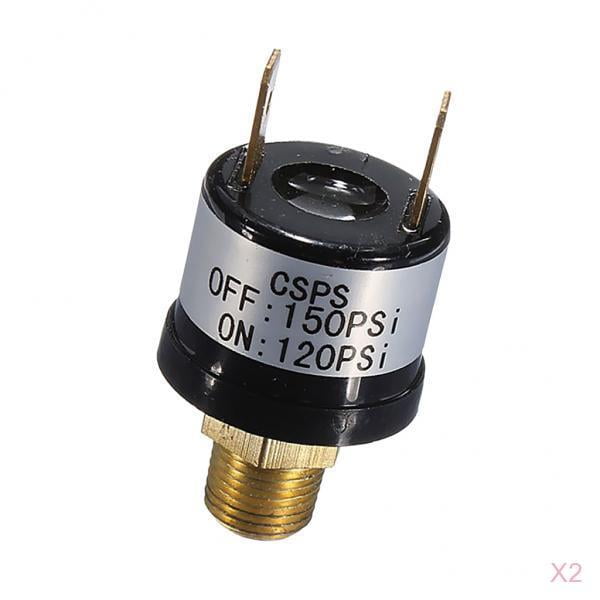 Interruptor de Presión Zulema 2Pcs 120-150PSI Para Sistemas de Aire Y Kits de Bocina de Tren