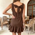thumbnail image 5 of ASEIDFNSA Womens Tank Dress Sleeveless Crew Neck Ruffle Hem Short Summer Dress, 5 of 5