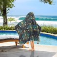 thumbnail image 3 of Yayeee Kids Hooded Towel with Hand Pockets Beach Soft Absorbent Bath Wrap 50 x 23.5 inch, Gold Peacock Pattern, 3 of 5