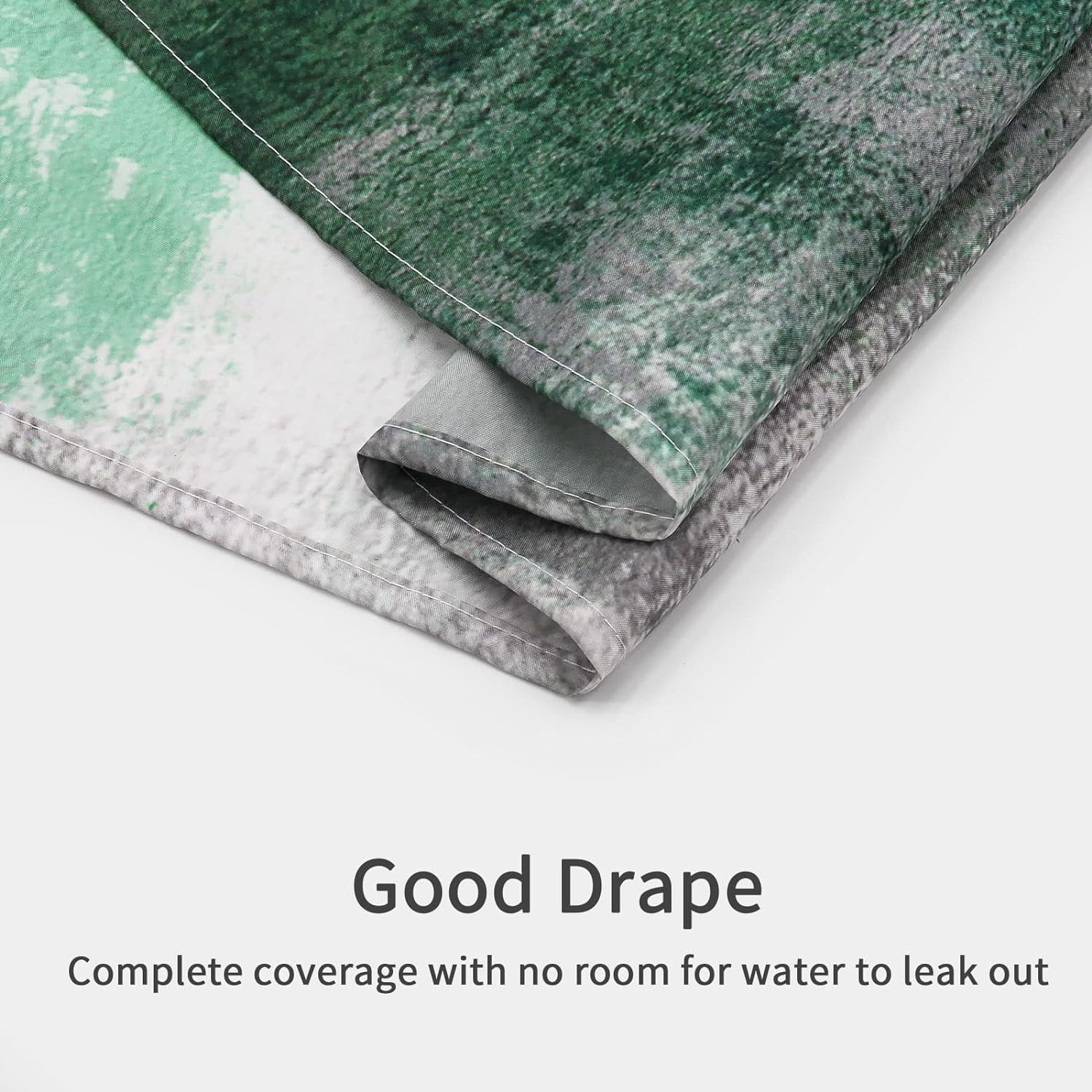 Emerald Green Shower Curtains with Hooks, Abstract Ombre Shower Curtain for Dark Green Bathroom Decor, Vintage Country Grunge Style, Paint Brush Bathtub Decor, 72 x 72