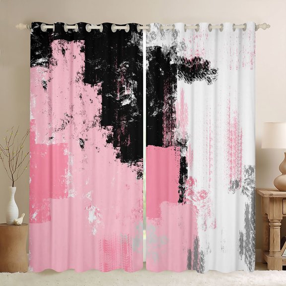 Castle Fairy Graffiti Splash Black Out Curtains for Kids Teens,Abstract Gradient Curtains Pack of 2 (42x63 Each),Minimalist Mid Century Bedroom Curtains,Luxury Bedroom Decor