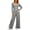 Dark Gray, variant on Edvintorg Rompers for Women One Piece Square Neck Long Sleeve Loose Casual Jumpsuit with Wide Leg Pant Trendy Womens Clothes S-2XL Dark Gray