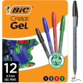 thumbnail image 2 of BIC Cristal Gel Pens Medium Point (0.7 mm) Ultra Smooth Long Lasting Writing, Assorted Color Gel Pens, 12-Count (Color	black, blue, red, and green,  Ink Color	Multicolor), 2 of 3