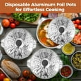 thumbnail image 2 of 12PCS Disposable Aluminum Foil Pots with Lid, Round Foil Pans, Disposable Cookware Food Containers, Portable Foil Pots for Vacation Trips Camping Baking Heating Cooking, 2 of 5