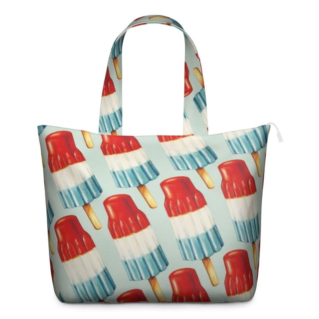 Sac Fourre-Tout de Voyage Imprimé Dessert Glacé Coloré Sac de Week-End Polyvalent avec Grande Capacité et Sangle Réglable, Idéal pour les Sorties d'Été et les Voyages d'Affaires