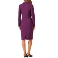 thumbnail image 4 of INSPIRE CHIC Women's Suit Sets Long Sleeves Blazer and Pencil Skirt Two Pieces Work Outfits L Purple, 4 of 7