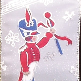 The Ribbon People Silver and Red Tin Soldiers Print Wired Craft Ribbon 2.5" x 20 Yards