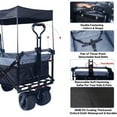 thumbnail image 6 of CoSoTower Collapsible Wagon 140L Wagons Carts Foldable with Removable Canopy, Folding Wagon Cart with Wheels for All-Terrain with Brake, Foldable Wagon with Cooler Bag, for Camping Beach Shopping, 6 of 7