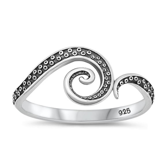 Wholesale Tentacle Octopus Ring 925 Oxidized Sterling Silver Band Jewelry Female Male Unisex Size 6