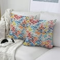 thumbnail image 4 of Pillow Cover 18x18 Inch Home Decor Geometric Texture Pattern with Watercolor Effect Cotton Linen Throw Pillow Case Cushion Cover for Sofa Couch(18x18, Geometric Color tie Dyeing), 4 of 6