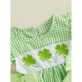 thumbnail image 6 of Jxzom St Patricks Day Baby Girl Outfit Infant Smocked Bubble Romper Newborn Plaid Bodysuit Cute Toddler Summer Clothes, 6 of 8