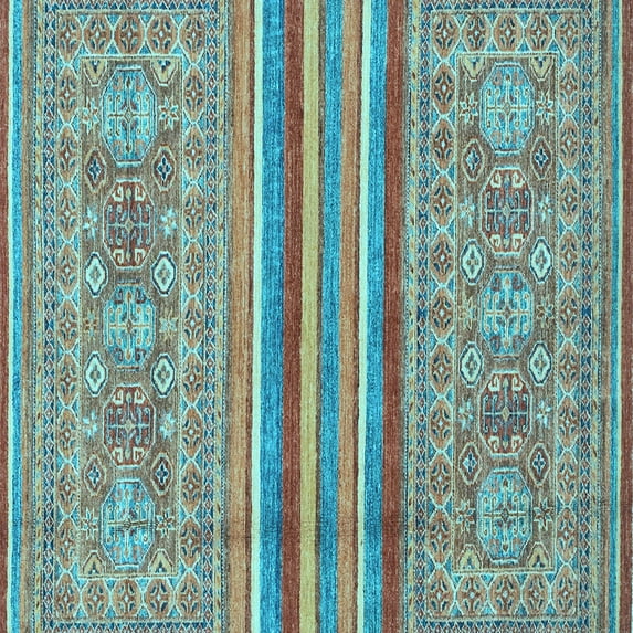 Ahgly Company Indoor Square Abstract Light Blue Modern Area Rugs, 7' Square