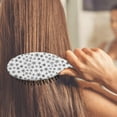 thumbnail image 3 of Black and White Christmas Snowflake Pattern Hair Brush,Girls Detangling Hair Brush,Glide Through Tangles with Ease for Wet & Dry Hair,8.8"X2.8", 3 of 7